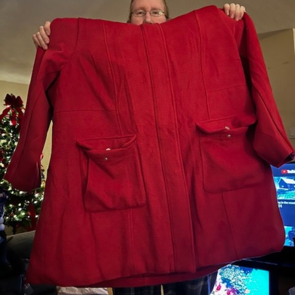 Torrid Plus Size Wool Zip Front Faux Fur Trim Coat Size 5 - Picture 6 of 6